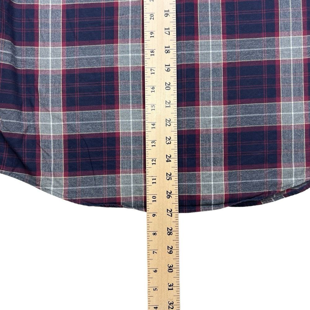 UNTUCKit Shirt Men's Blue Plaid Button Up Cotton Long Sleeve Shirt Size Medium - Picture 8 of 8